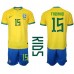 Maillot de foot Brésil Fabinho #15 Domicile vêtements enfant Monde 2022 Manches Courtes (+ pantalon court)